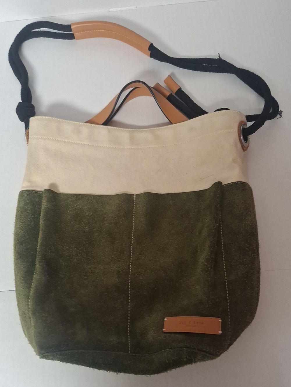 rag & bone Tool Tote Canvas and Suede Olive Multi Shoulder Bag